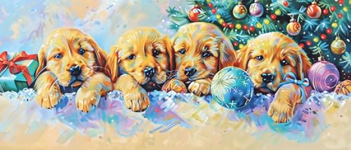 Diamond Painting Tier Diamond Painting Erwachsene, DIY Diamant Painting Bilder Hund Full Eckige Diamond Painting Kinder mit Diamond Painting Zubehör für Anfänger für Zuhause Wand Dekor 30x70 cm B-n von ZXYETTBD