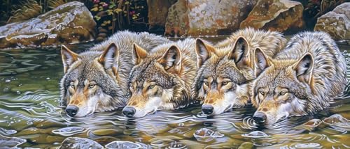 Diamond Painting Tier Diamond Painting Erwachsene, DIY Diamant Painting Bilder Wolf Full Eckige Diamond Painting Kinder mit Diamond Painting Zubehör für Anfänger für Zuhause Wand Dekor 30x70 cm 3-s von ZXYETTBD