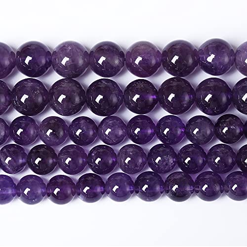 120 Stück 6 mm natürlicher Amethyst, AAAAA, violette Kristall-Quarzperlen, Edelsteine, runde Steinperlen für Schmuckherstellung, DIY, Armband, Halskette, 2 Stränge, 81,3 cm von ZXYMLZI