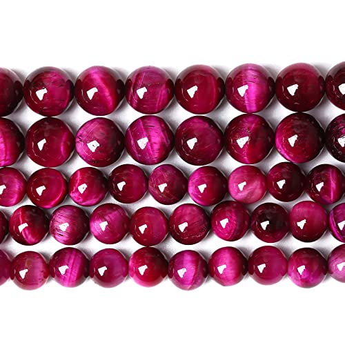 120 Stück 6 mm rosenrote Tigerauge-Edelsteinperlen für Schmuckherstellung, DIY, Armband, Halskette, Ohrringe, 2 Stränge, 81,3 cm von ZXYMLZI