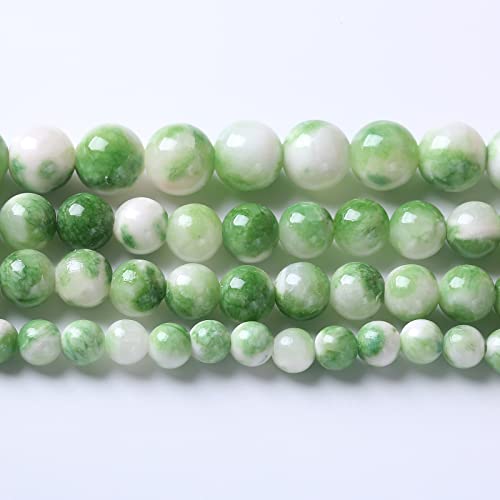 60 Stück natürliche grüne Perser-Jadestein Perlen für Schmuckherstellung, 6 mm, runde Perlen für Schmuckherstellung, lose Abstandshalter, Armband, Halskette, 15 Zoll (Perser-Jade, 6 mm) von ZXYMLZI