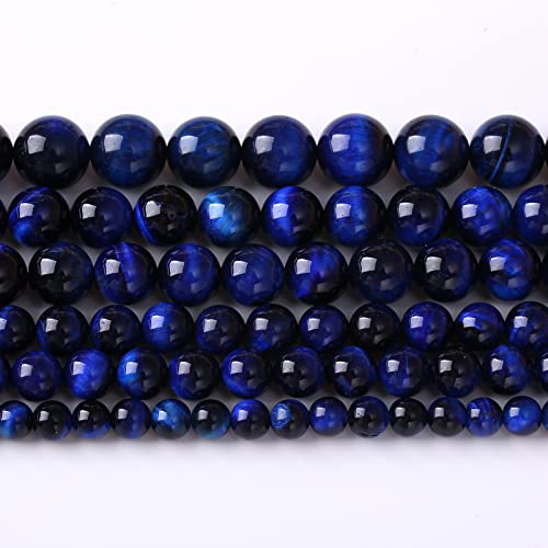 Lapislazul Naturstein Tigerauge Edelstein Perlen Runde Lose Abstandhalter für Schmuckherstellung Armband Heilkräfte 4mm 90 Stück (Natürlicher blauer Tiger Lapislazuli von ZXYMLZI