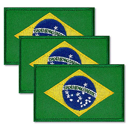 ZXvZYT Bestickte Flicken mit Brasilien-Flagge, Militär-Emblem, für Kleidung, Hut, Rucksack, Dekoration, 3 Stück von ZXvZYT