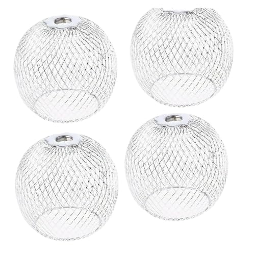 Rattan Wandleuchte Lampenschirm 2/4 Stücke Eisen Chrom Lampenschirm Kronleuchter Deckenleuchte Käfig Anhänger Schatten Dekor 7cm for G4, E14, E14 Lampe DIY PM0346X2 Für Schlafzimmer, Wohnzimmer, Balko von ZYAGH