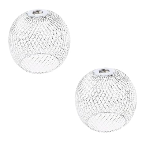 Rattan Wandleuchte Lampenschirm 2/4 Stücke Eisen Chrom Lampenschirm Kronleuchter Deckenleuchte Käfig Anhänger Schatten Dekor 7cm for G4, E14, E14 Lampe DIY PM0346X2 Für Schlafzimmer, Wohnzimmer, Balko von ZYAGH