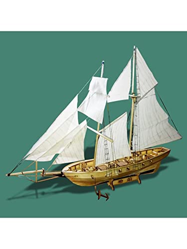 ZYAURA Für: Zusammengebautes Baustein-Bootsmodell aus Holz, Segelboot-Spielzeug, Segelboot-Modell, zusammengebauter Holzbausatz von ZYAURA