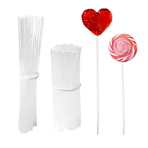 ZYDYRX 100 Stück Acryl Lollipop Stick Transparente Kuchendekorationsstäbchen Acryl Süßigkeiten Sticks 15CM 10CM Runde Acrylstäbchen für Lutscher Kuchendekorationen Bonbons Pralinen Kekse von ZYDYRX