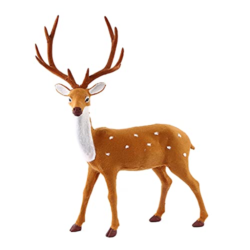 ZYHARUKO 15/20/25/30/35 cm Elchpuppen Urlaub Rentier Figuren Simulation Plüsch Rentier Stehend Weihnachten Hirsch von ZYHARUKO