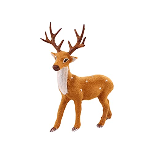 ZYHARUKO 15/20/25/30/35 cm Elchpuppen Urlaub Rentier Figuren Simulation Plüsch Rentier Stehend Weihnachten Hirsch von ZYHARUKO