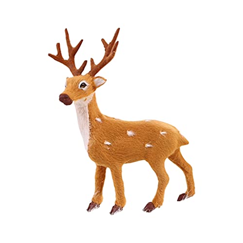 ZYHARUKO 15/20/25/30/35 cm Elchpuppen Urlaub Rentier Figuren Simulation Plüsch Rentier Stehend Weihnachten Hirsch von ZYHARUKO