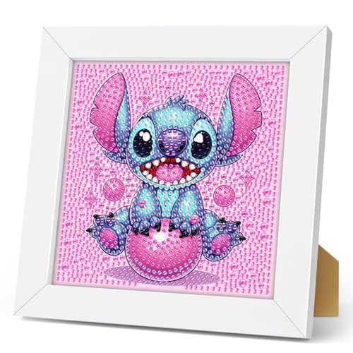 5D Stich Diamantgemälde für Kinder mit Rahmen,DIY Diamond Painting Anzug,Cartoon Mosaikherstellung，Diamant Malerei Bilder Arts Craft für Home Wand Decor,Geeignet für Mädchen und Erwachsene (18x18cm） von ZYJBD