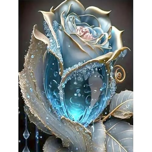 Diamond Painting Rose 5D, DIY Diamant Malerei Blumen Bild, Rundsteine für Erwachsene, Rose Diamant Painting Set für Erwachsene und Kinder,Geeignet als Home Decor，Wanddekoration oder Geschenk，30x40 cm von ZYJBD