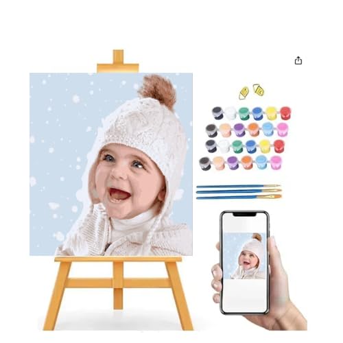 DIY Leinwand Ölgemälde für benutzerdefinierte Farbe durch Zahlen Kit für Erwachsene. Nach benutzerdefinierten Selfie Paint Kit machen Sie Ihre eigenen Fotos, es ist eine ideale Geschenkwahl fürJahrest von ZYJKGL