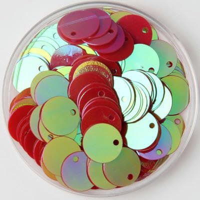 Flache, runde, lose Pailletten aus PVC, Nähen, Basteln, DIY-Zubehör für Kleidungsstücke, AB-Rot, 8 mm, 10 g, 400 Stück von ZYKAA