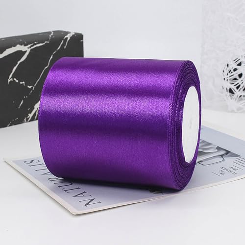 ZYOOO 10cm * 22m Satinband Lila Breit - Schleifenband Geschenkband Dunkelgrün zum Hochzeit Geschenk Dekoration von ZYOOO lift