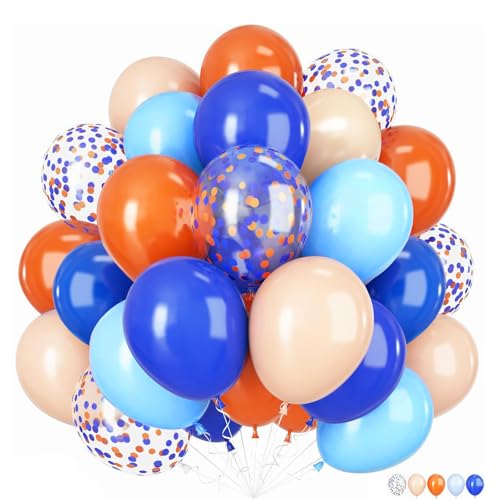 ZYOOO Luftballons Blau Orange, 12 Zoll/30.5 cm Latex Ballons mit Konfetti, Partyballon für Bluey Party, Blippi Party, Geburtstag, Abschlussfeier Deko - 50 Stück ZYOOO Luftballons Blau Orange, 12 Zoll/30.5 cm Latex Ballons mit Konfetti, Partyballon für Bluey Party, Blippi Party, Geburtstag, Abschlussfeier Deko - 50 Stück von ZYOOO lift