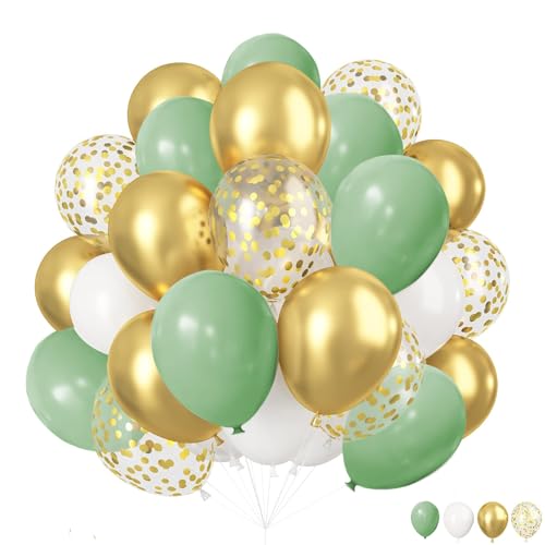 ZYOOO Luftballons Grün Gold Weiß, 12 Zoll/30.5 cm Naturtöne & Metallic Latex Ballons mit Konfetti, Partyballon für Hochzeit, Boho, Baby Shower, Bridal Shower, Geburtstag Deko - 50 Stück ZYOOO Luftballons Grün Gold Weiß, 12 Zoll/30.5 cm Naturtöne & Metallic Latex Ballons mit Konfetti, Partyballon für Hochzeit, Boho, Baby Shower, Bridal Shower, Geburtstag Deko - 50 Stück von ZYOOO lift