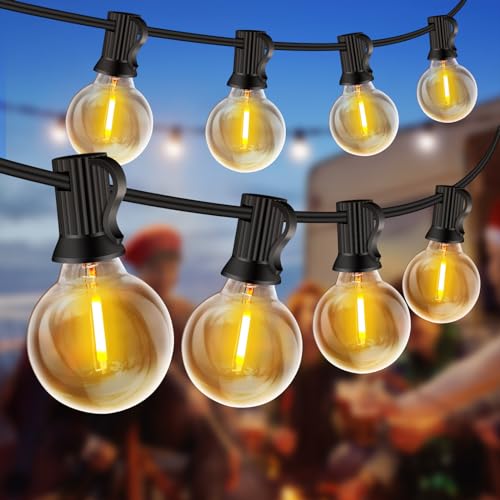 LED Lichterkette Außen, 20M Lichterkette außen Strom mit G40 30+2 Glühbirnen Plastik, IP44 Wasserdicht Lichterketten Außenbereich für Garten, Hochzeit, Party Warmweiß von ZYRIVON