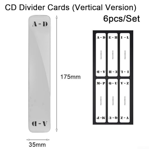 Kategorisieren Sie Ihre Sammlung effizient, 6 Album-Organizer mit klaren Sichtreitern (vertikale CD-Karten) von ZYWUOY