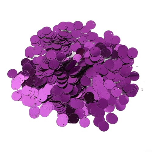 Runde Kunststoff-Pailletten zum Basteln von Schmuck und Kleidung, Perlen für kreativen Gebrauch, 10 mm, Violett von ZYWUOY