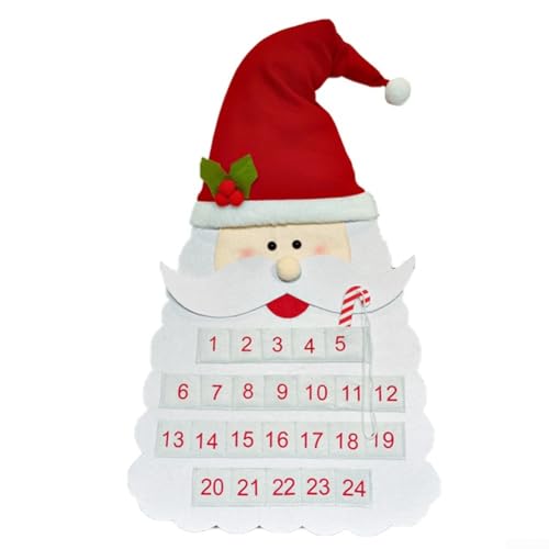 Weihnachtsmann Filz Weihnachtsbaum Countdown Kalender zum Feiern der Feiertage (A) von ZYWUOY