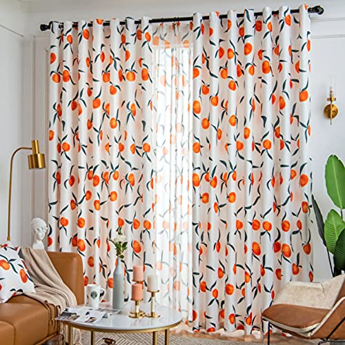 Frucht Verdunklungsvorhang Drucken Leichte & Weiche Gardinen Mit Ösen 2 Stück Für Schlafzimmer Wohnzimmer Kinderzimmer Vorhänge,Curtain,W140xL245cm von ZYY-Home curtain