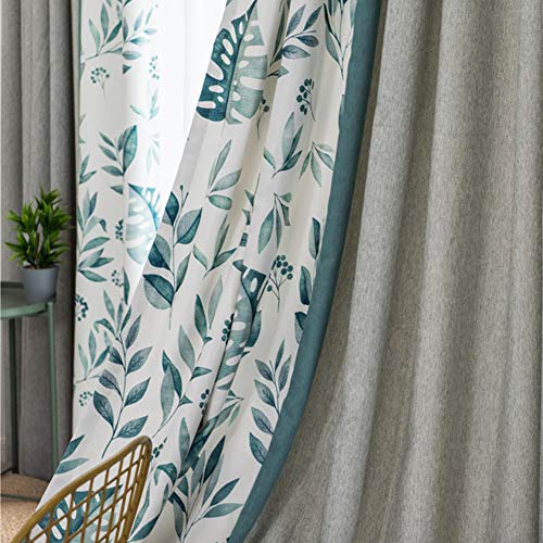 ZYY-Home curtain Monstera Verdunkelungsvorhänge Drucken Nähen Blickdichte Gardinen Kräuselband Schlafzimmer Wohnzimmer Kinderzimmer Vorhang,W120xL190cm*1piece von ZYY-Home curtain