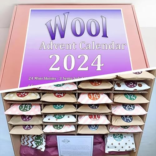 ZZAFDZ Woll-Adventskalender 2024, Maschen-Adventskalender 2024, Häkel-Adventskalender, Wollgarn-Adventskalender, Weihnachts- und Garn-Adventskalender 2024,1 pcs von ZZAFDZ