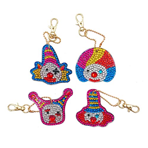 ZZDXL Diamond Painting Schlüsselanhänger Cartoon-Clown 5D Full Drill Diamond Art Painting Keychain für Frauen Mädchen Tasche Geldbörse Handtasche Charms Anhänger Geschenk von ZZDXL