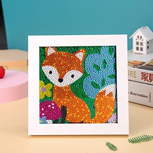 ZZDXW Diamond Painting Pilz Fuchs Diamond Painting kinder DIY Weihnachten 5D Diamant Painting mit rahmen,Diamond Painting für Kinder,für Home Wand-Décor Diamant Painting Bilder Arts(15x15cm) von ZZDXW