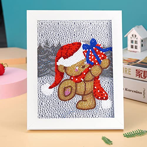 ZZDXW Diamond Painting Tier Süßer Bär Diamond Painting kinder DIY Weihnachten 5D Diamant Painting mit rahmen,Diamond Painting für Kinder,für Home Wand-Décor Diamant Painting Bilder Arts(15x15cm) von ZZDXW