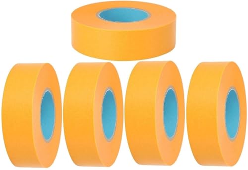 Malerband 25mm 50mm X 50m 100mm Abdeckband Maler,5 Rollen Malerkrepp 30mm 20mm X 50m Breit Goldband,Weiß Abdeckfolie Kreppband Klebeband Maler 10mm Rollen Für Malerarbeiten ( Color : Yellow , Size : 3 von ZZDZW