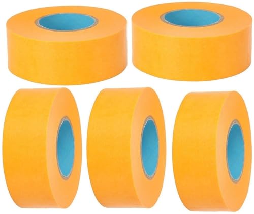 Malerband 25mm 50mm X 50m 100mm Abdeckband Maler,5 Rollen Malerkrepp 30mm 20mm X 50m Breit Goldband,Weiß Abdeckfolie Kreppband Klebeband Maler 10mm Rollen Für Malerarbeiten ( Color : Yellow , Size : 4 von ZZDZW