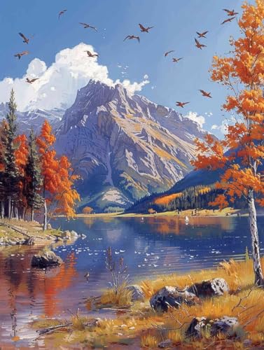 Diamond Painting XXL 40 x 55cm, Diamant Painting Bilder Landschaft Crystal Art Herbst Mosaik Bastelset Erwachsene Full Drill Cross Stickerei Kits für Anfänger, Deko Wohnzimmer, Geschenke -g25032N Diamond Painting XXL 40 x 55cm, Diamant Painting Bilder Landschaft Crystal Art Herbst Mosaik Bastelset Erwachsene Full Drill Cross Stickerei Kits für Anfänger, Deko Wohnzimmer, Geschenke -g25032N von ZZGBDWOU