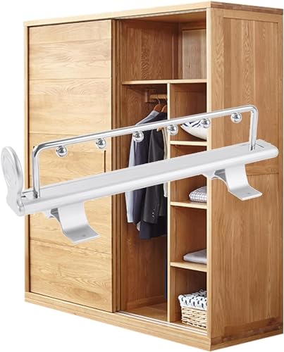 Ausziehbarer Kleiderschrank-Aufhänger, Push-Pull-Kleiderschrank-Organizer aus Edelstahl, verstellbar, strapazierfähig, mit Gleitschiene, für Hosen und Mäntel (Größe: 350 mm) (eine Farbe: 250 mm) (ein von ZZHOPEN