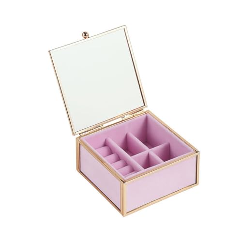 ZZHOPEN Schmuckschatulle, Organizer, leicht, luxuriös, Exquisite Schmuckschatulle, Hochzeitsgeschenk, tragbare Aufbewahrungsbox für Armbänder, Halsketten und Ringe, Schmuck-Organizer, klein von ZZHOPEN