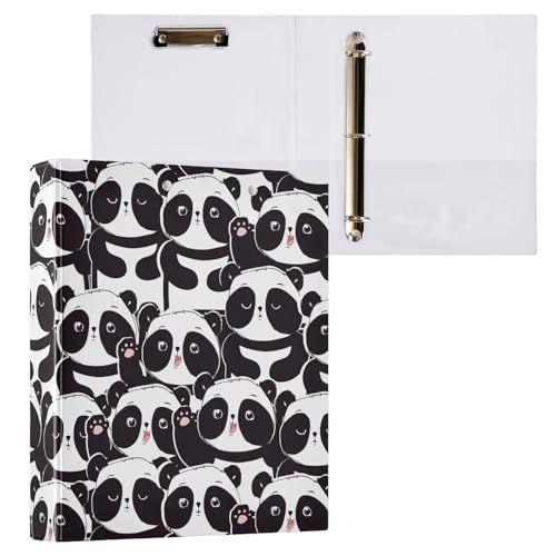3-Ringbuch mit Pandabär-Muster, 3,8 cm, mit Klemmbrett-Taschen für Schule, 3 Löcher, Büroordner, 1 Stück von ZZKKO
