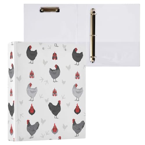 Australorp 3-Ringbuch mit 3 Ringen, 3,8 cm, Klemmbrett-Taschen für Schule, 3 Löcher, Büroordner, 1 Stück von ZZKKO