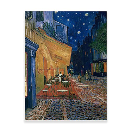 ZZPT Van Gogh Kunstdruck auf Leinwand, Motiv: Café, Terrasse bei Nacht, Schlafzimmer, Heimdekoration, ungerahmt (Cafe Terrasse bei Nacht, 30 x 40 cm) von ZZPT