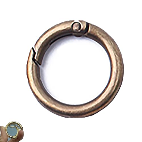 10-Metallfeder O-Ring Clip Schlüsselanhänger, Metall Schlüsselanhänger Ringe, runde Schnalle Clips, runde Schnalle Clips Schlüsselanhänger Schnalle Haken (Antike Bronze20mm) von ZZPXMY