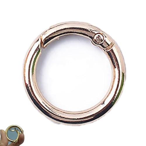 10-Metallfeder O-Ring Clip Schlüsselanhänger, Metall Schlüsselanhänger Ringe, runde Schnalle Clips, runde Schnalle Clips Schlüsselanhänger Schnalle Haken (Gold26mm) von ZZPXMY