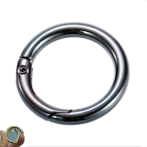 10-Metallfeder O-Ring Clip Schlüsselanhänger, Metall Schlüsselanhänger Ringe, runde Schnalle Clips, runde Schnalle Clips Schlüsselanhänger Schnalle Haken (Rotguss20mm) von ZZPXMY