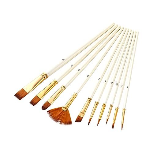 Pinsel-Set, Nylon-Haarbürste für Acrylmalerei, Öl, Aquarell, DIY, Künstlerpinsel, Kunstbedarf, 10 Stück (D wie abgebildet) von ZZXGIUFJGIRUJGR