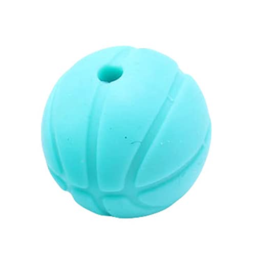 Silikonperlen – 16 mm, 100 Stück Basketball-Perlen, Bastelsets für Erwachsene, Schmuckherstellung, mehrfarbige Perlen für Halsketten, Armbänder (Blau, klein) von ZZXGIUFJGIRUJGR