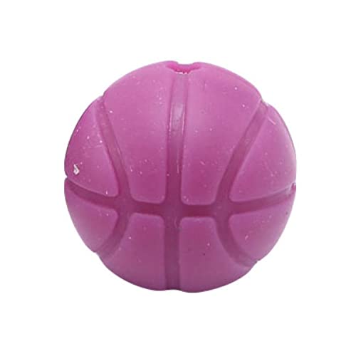 Silikonperlen – 16 mm, 100 Stück Basketball-Perlen, Bastelsets für Erwachsene, Schmuckherstellung, mehrfarbige Perlen für Halsketten, Armbänder (lila, klein) von ZZXGIUFJGIRUJGR