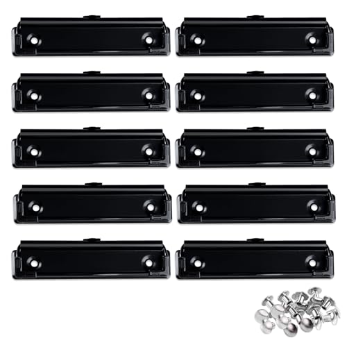 10 schwarze Metall-Clips – Metall-Klemmbrett-Clips für Klemmbrett-Clips, Ersatz (10 cm) von ZZYANGZZ