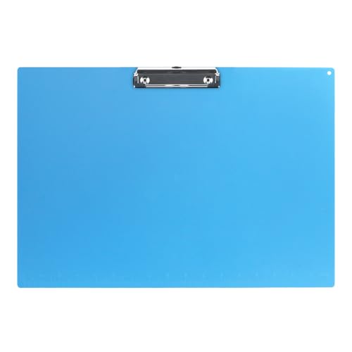 Klemmbrett aus Kunststoff, A3, 28 x 43 cm, Querformat, Blau, robustes Klemmbrett, flacher Clip mit flachem Clip, flaches Profil (Querformat) von ZZYANGZZ