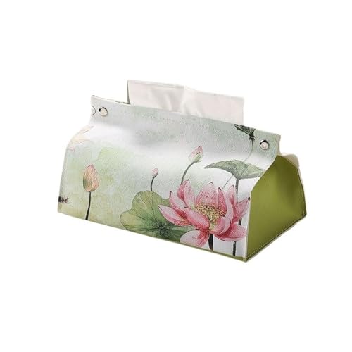 Taschentuchbox Papierhalter, chinesischer Retro-Seidenpapier-Kastenhalter, Stoff-Haushalts-Taschentuch-Abdeckungs-Kasten-Wohnzimmer-Papier-Schubladen-Tasche Tücherbox(Pink) von ZZlei2yu-12