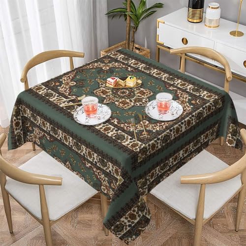 ZaKhs Orientalische Tischdecke mit traditionellem Druck, rund, wasserdicht, Outdoor-Tischdecke, für Party, Picknick, Esszimmer, Garten, 152,4 x 152,4 cm von ZaKhs