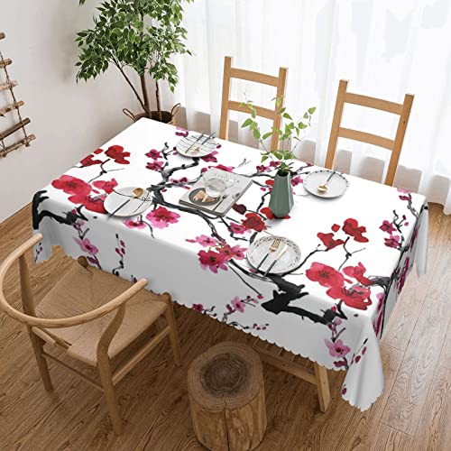 ZaKhs Tischdecke mit japanischem Kirschblüten-Druck, rechteckig, wasserdicht, für den Außenbereich, Party, Picknick, Esszimmer, Garten, 137 x 183 cm von ZaKhs